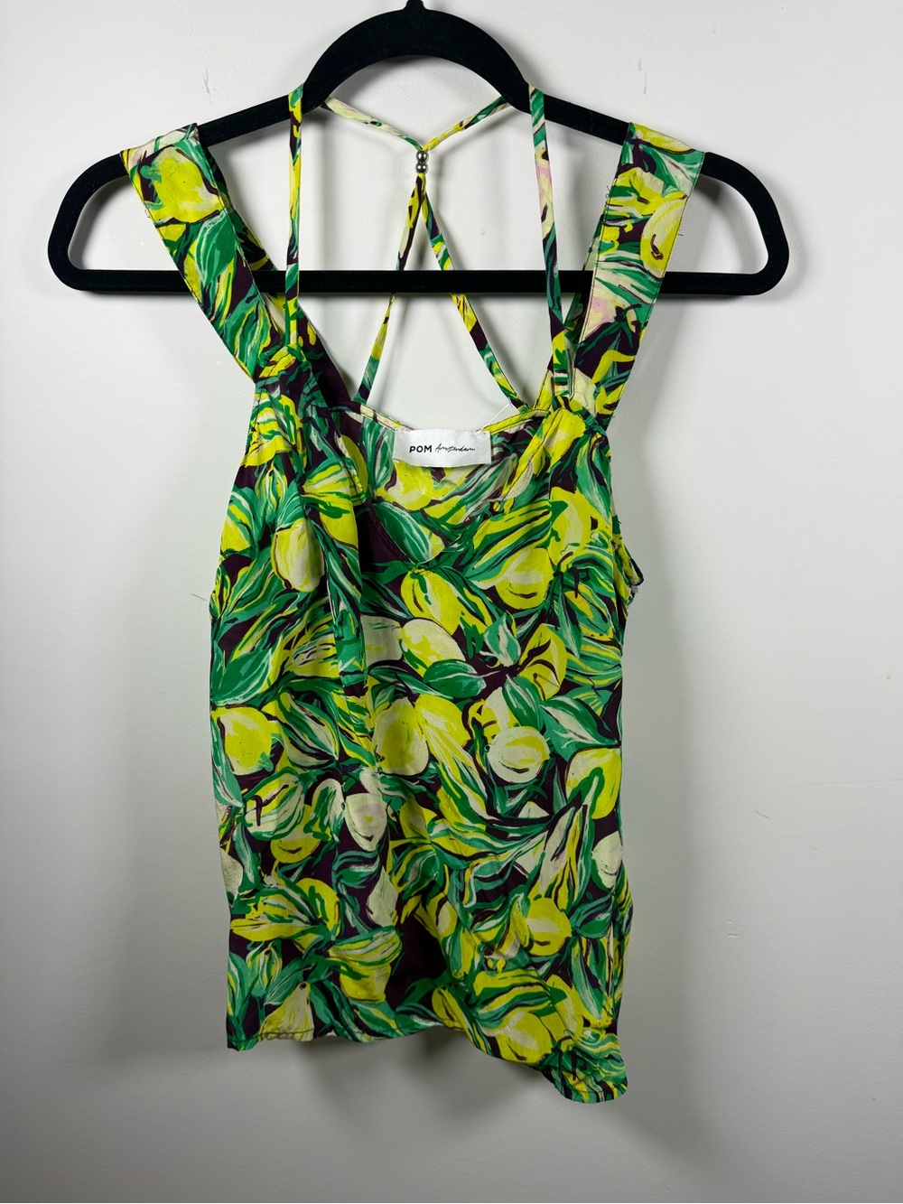 POM AMSTERDAM | Abstract Lemon Viscose Camisole Size 38/US 6